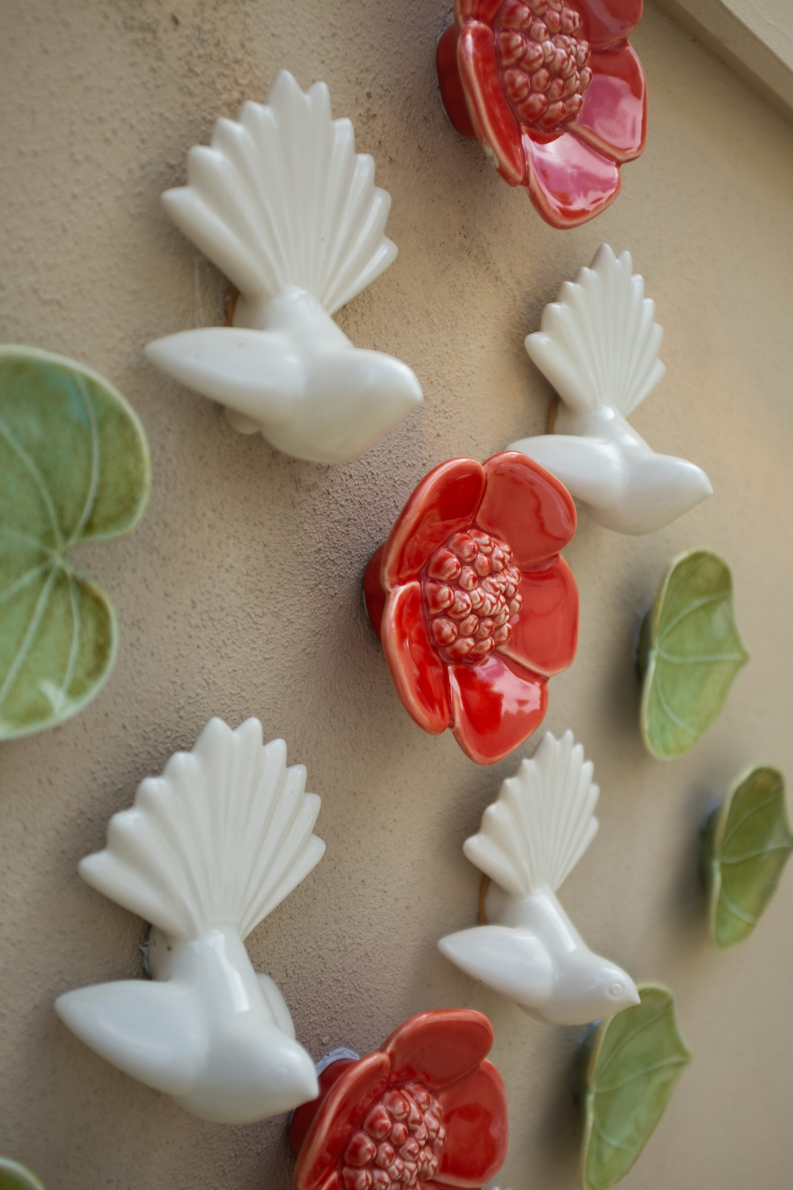Memorative tiles on the wall